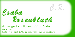 csaba rosenbluth business card